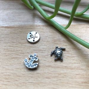 Origami Owl Charms- Anchor, Turtle, Sand Dollar
